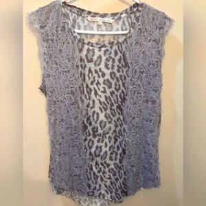⭐️Rachel Rachel Roy Leopard And Lace Sleeveless Blouse Size Med